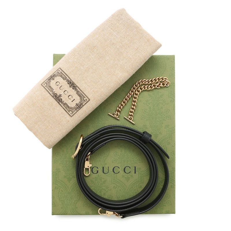 グッチ ショルダーバッグ ミニ GGマトラッセ レザー 723777 GUCCI ポシェット 黒 アウトレット品