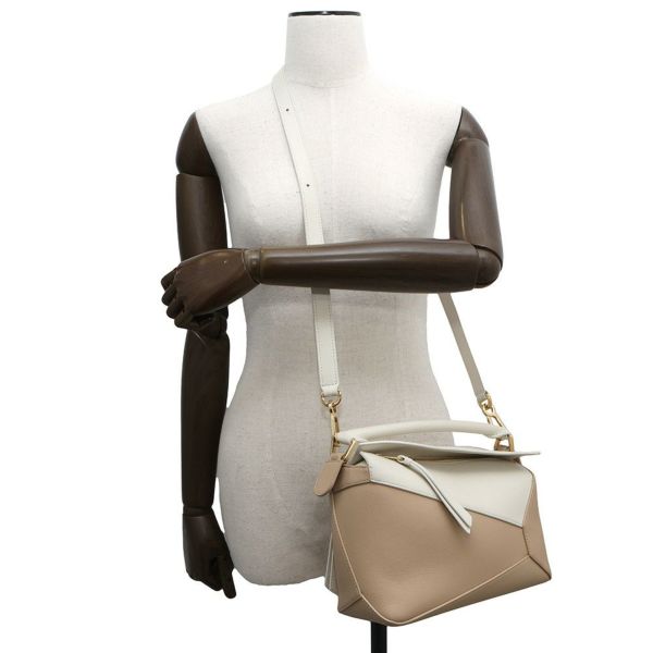 ロエベ ハンドバッグ パズルバッグ スモール カーフレザー A510P60X38 LOEWE 2way 白