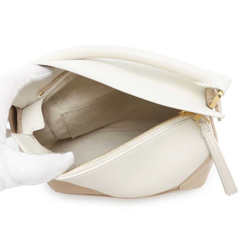 ロエベ ハンドバッグ パズルバッグ スモール カーフレザー A510P60X38 LOEWE 2way 白