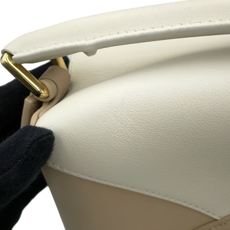 ロエベ ハンドバッグ パズルバッグ スモール カーフレザー A510P60X38 LOEWE 2way 白