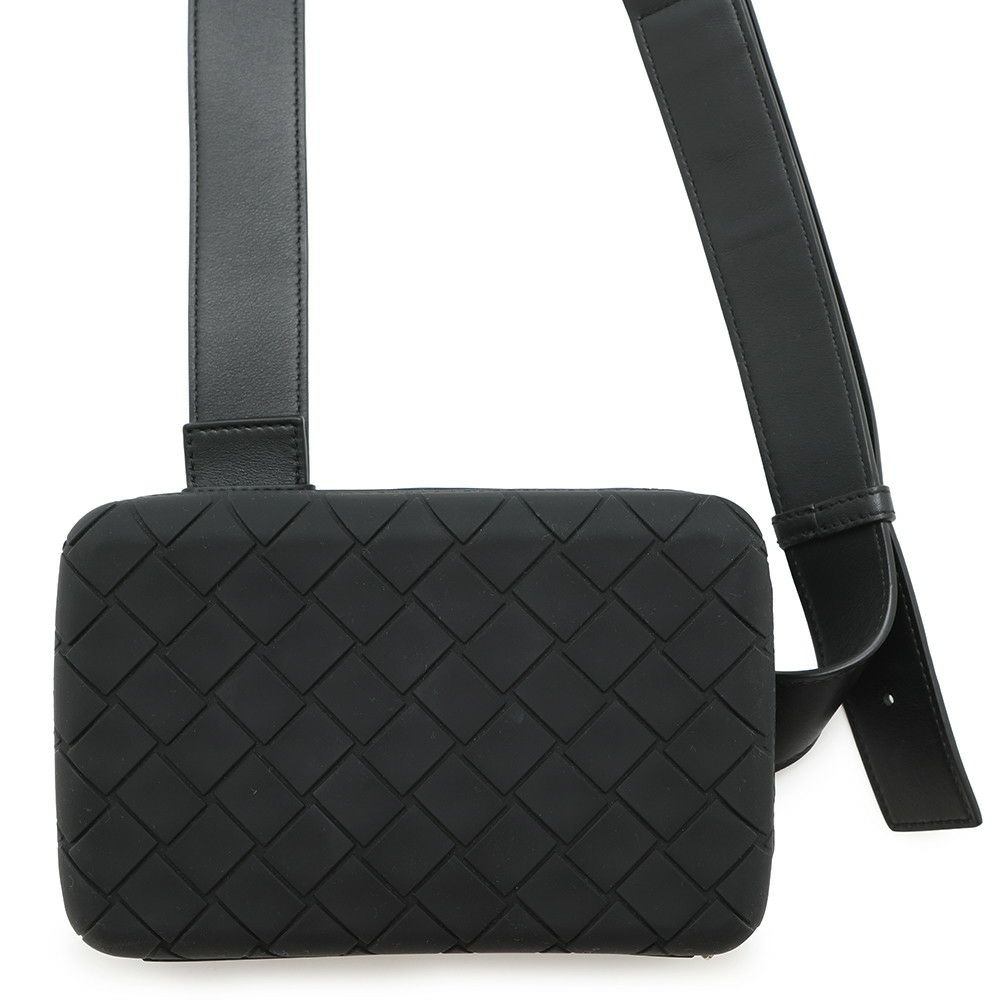 ボッテガヴェネタ ショルダーバッグ イントレチャート クラッチバッグ ラバー レザー 778706 BOTTEGA VENETA 黒