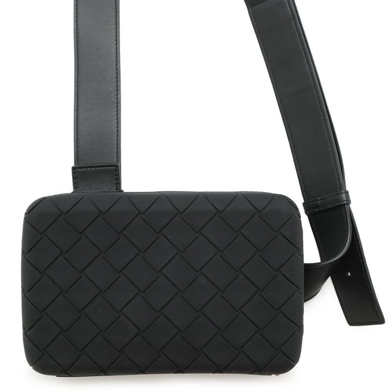 ボッテガヴェネタ ショルダーバッグ イントレチャート クラッチバッグ ラバー レザー 778706 BOTTEGA VENETA 黒