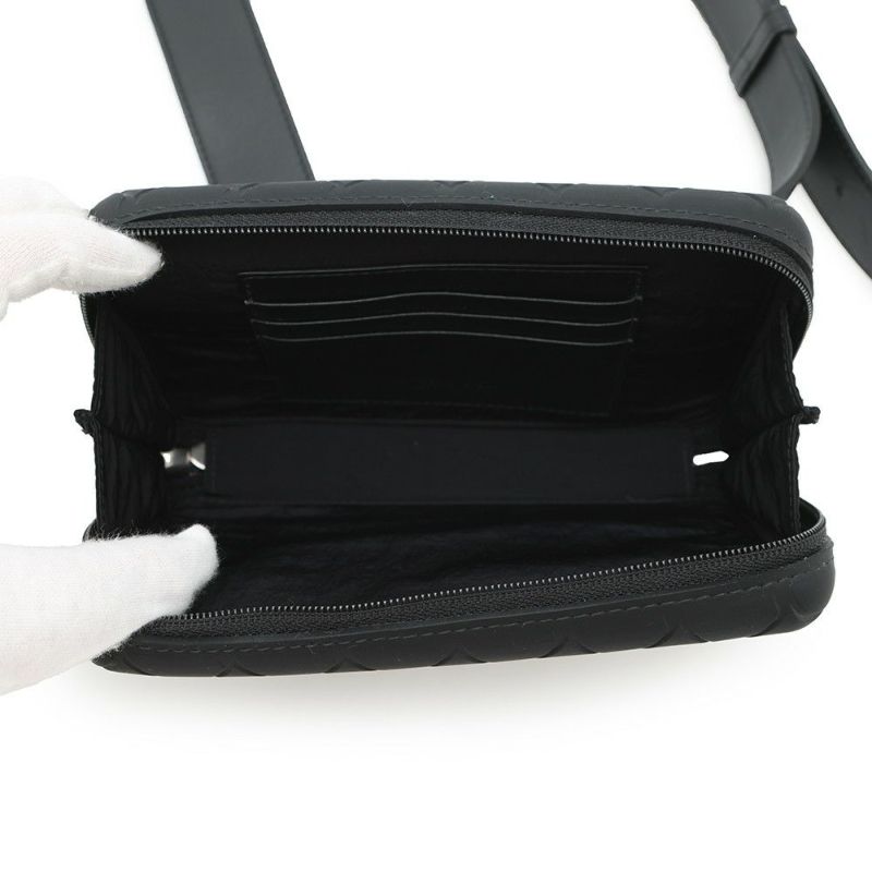 ボッテガヴェネタ ショルダーバッグ イントレチャート クラッチバッグ ラバー レザー 778706 BOTTEGA VENETA 黒