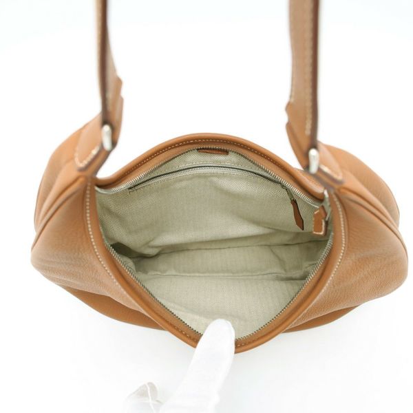 エルメス ショルダーバッグ ガオ ゴールド/シルバー金具 トリヨンクレマンス □L刻印 HERMES バッグ