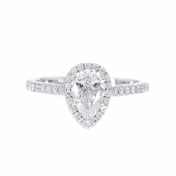 ティファニー リング ソレスト ハーフ パヴェ ダイヤモンド 中石0.80ct  Pt950 リングサイズ約12号 Tiffany&Co. ペアシェイプ 鑑定書付き