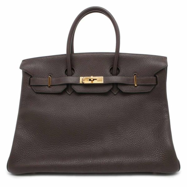 エルメス バーキン35 エベンヌ/ゴールド金具 トリヨンクレマンス □I刻印 HERMES Birkin ハンドバッグ 黒