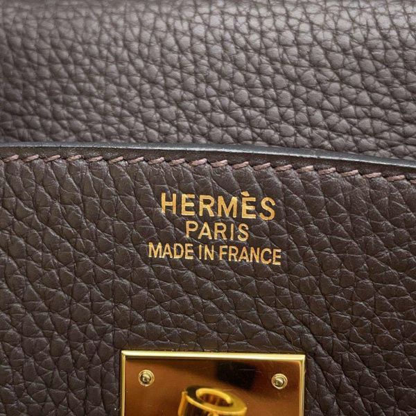 エルメス バーキン35 エベンヌ/ゴールド金具 トリヨンクレマンス □I刻印 HERMES Birkin ハンドバッグ 黒