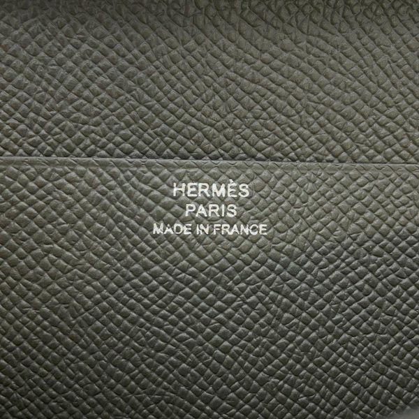 エルメス 長財布 ベアンスフレ ヴェールグリス/シルバー金具 ヴォーエプソン B刻印 HERMES 財布