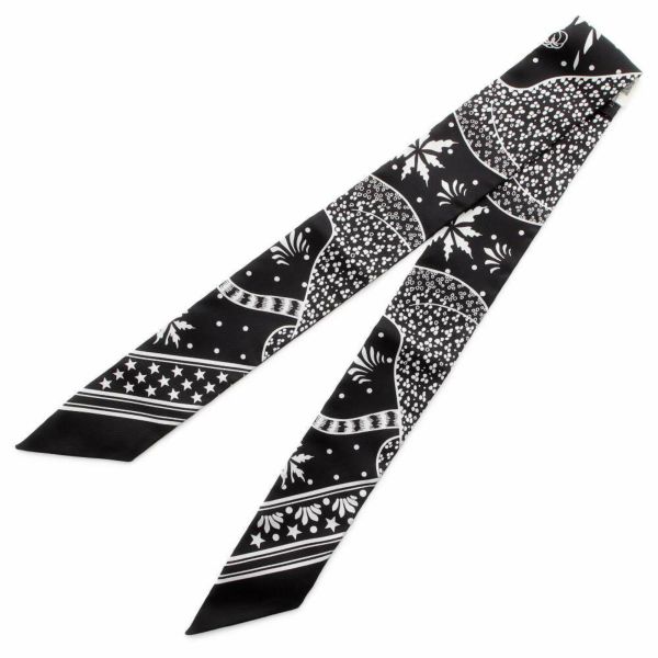 エルメス スカーフ ツイリー レオパード バンダナ Les Leopards Bandana 2019年春夏コレクション 黒 白