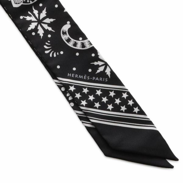 エルメス スカーフ ツイリー レオパード バンダナ Les Leopards Bandana 2019年春夏コレクション 黒 白