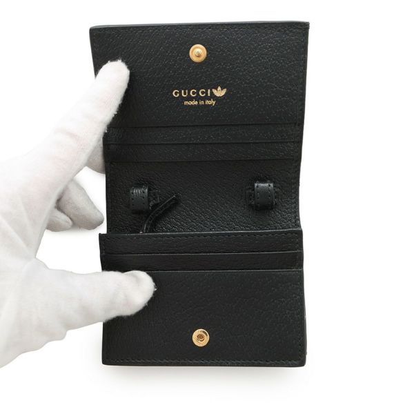 グッチ ショルダーウォレット アディダスコラボ ホースビット レザー 702248 GUCCI adidas 財布 黒