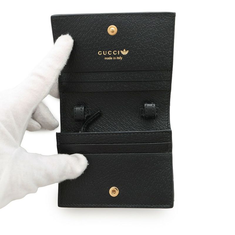 グッチ ショルダーウォレット アディダスコラボ ホースビット レザー 702248 GUCCI adidas 財布 黒