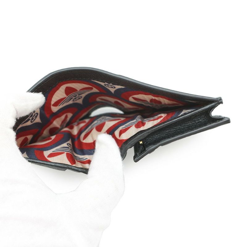 グッチ ショルダーウォレット アディダスコラボ ホースビット レザー 702248 GUCCI adidas 財布 黒