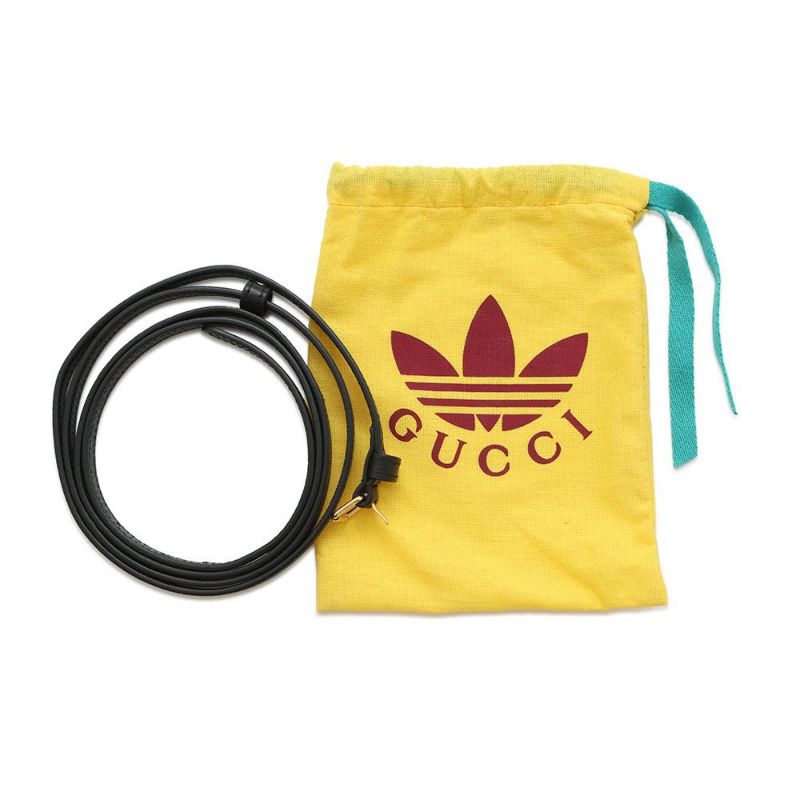 グッチ ショルダーウォレット アディダスコラボ ホースビット レザー 702248 GUCCI adidas 財布 黒