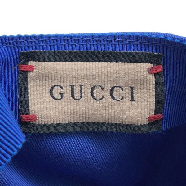 グッチ キャップ ロゴ べースボール コットン サイズM 751400 GUCCI 帽子 ブルー