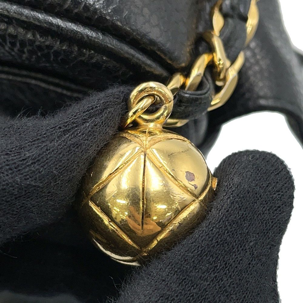 シャネル ショルダーバッグ トリプルココ キャビアスキン CHANEL 黒