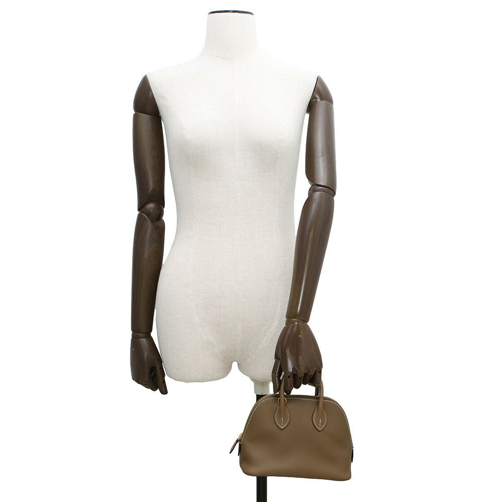 エルメス ボリード1923 ミニ エトゥープ/ゴールド金具 エバーカラー B刻印 2wayショルダー