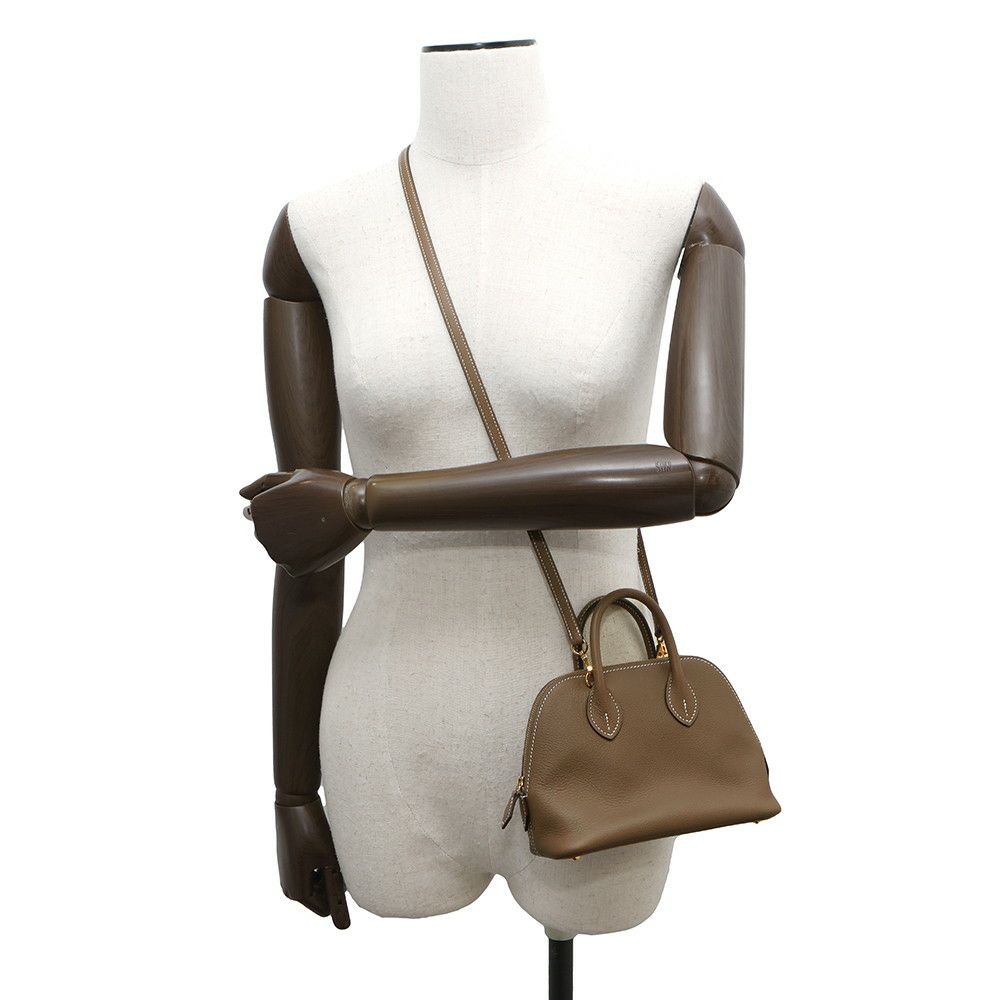 エルメス ボリード1923 ミニ エトゥープ/ゴールド金具 エバーカラー B刻印 2wayショルダー