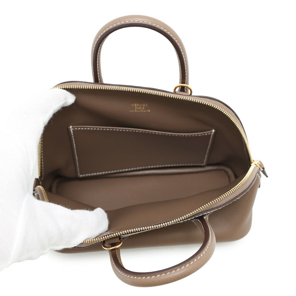 エルメス ボリード1923 ミニ エトゥープ/ゴールド金具 エバーカラー B刻印 2wayショルダー