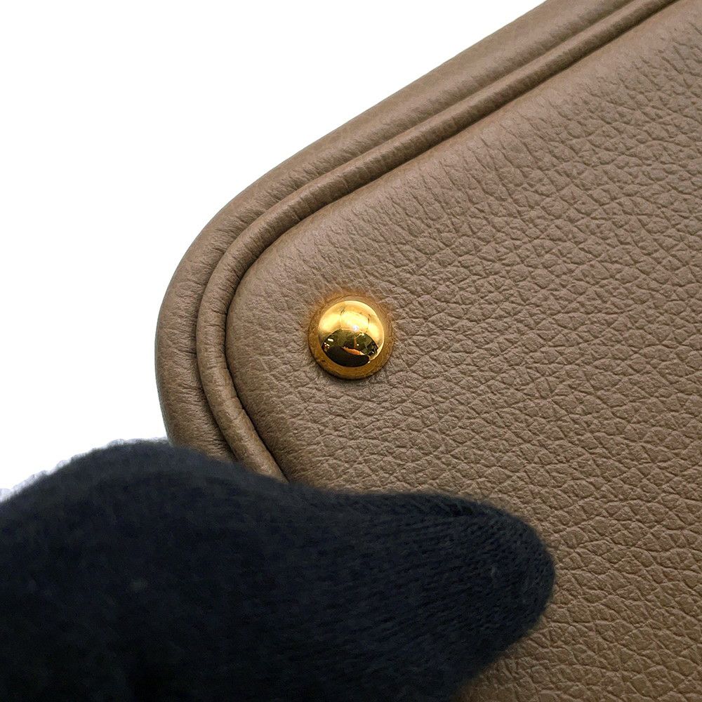 エルメス ボリード1923 ミニ エトゥープ/ゴールド金具 エバーカラー B刻印 2wayショルダー