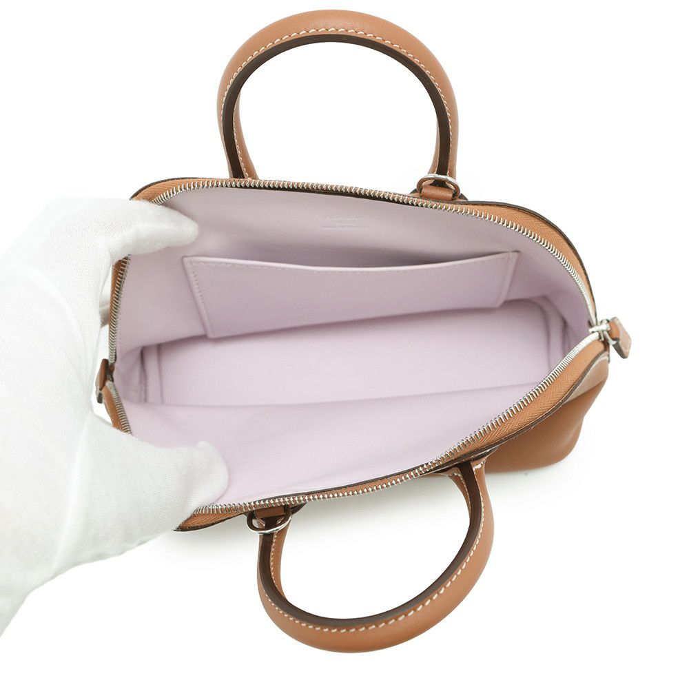 エルメス ボリード1923 ミニ ヴェルソ ゴールド/モーヴペール/シルバー金具 エバーカラー U刻印 2wayショルダー