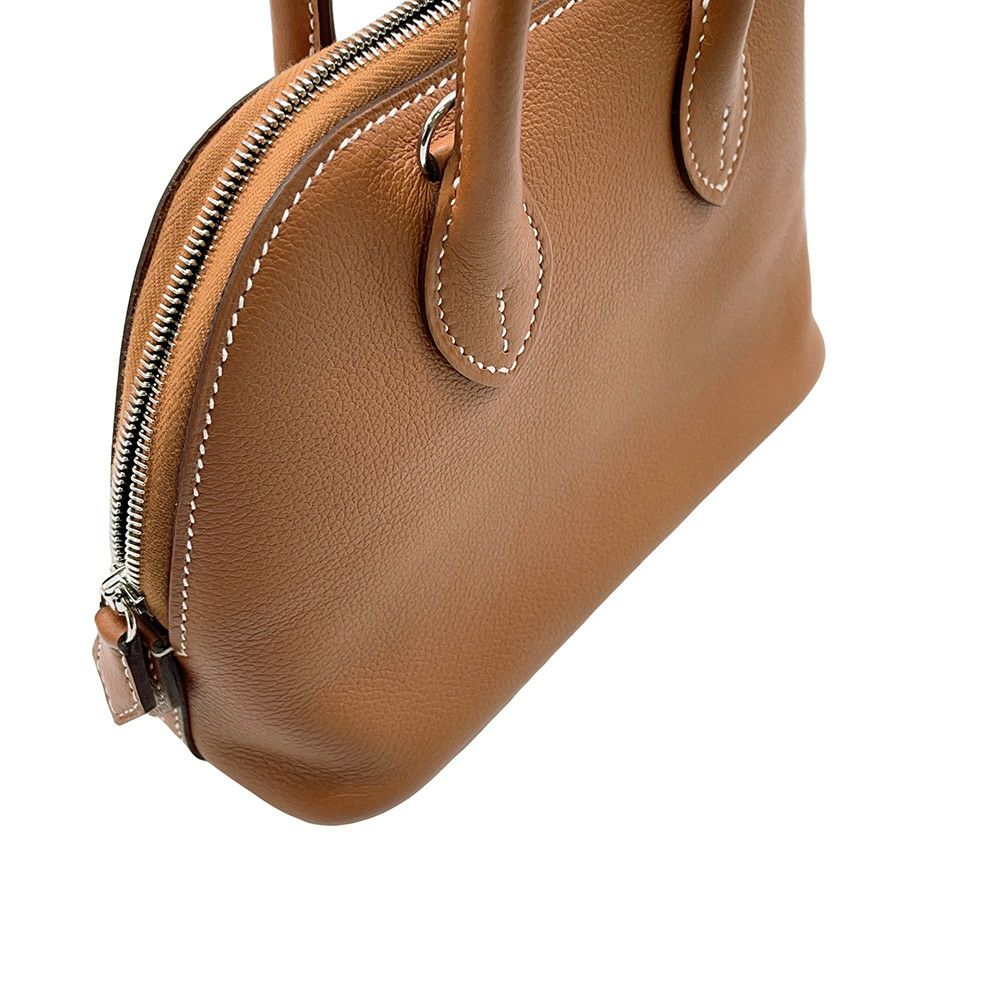 エルメス ボリード1923 ミニ ヴェルソ ゴールド/モーヴペール/シルバー金具 エバーカラー U刻印 2wayショルダー