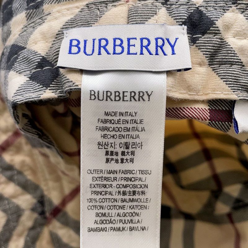 バーバリー ハット チェック コットン サイズM BURBERRY 帽子
