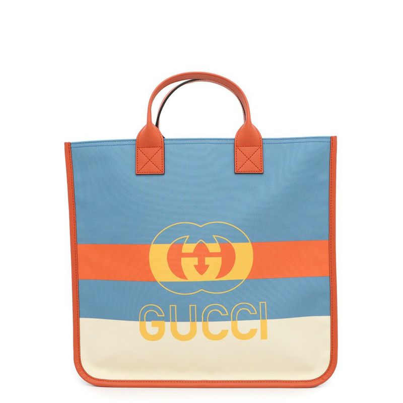 グッチ トートバッグ インターロッキングG ナイロン/レザー 550763 GUCCI バッグ ストライプ マルチカラー