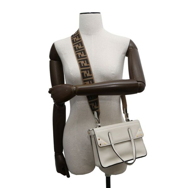 フェンディ ハンドバッグ フリップ スモール 8BT306 FENDI 2way 白