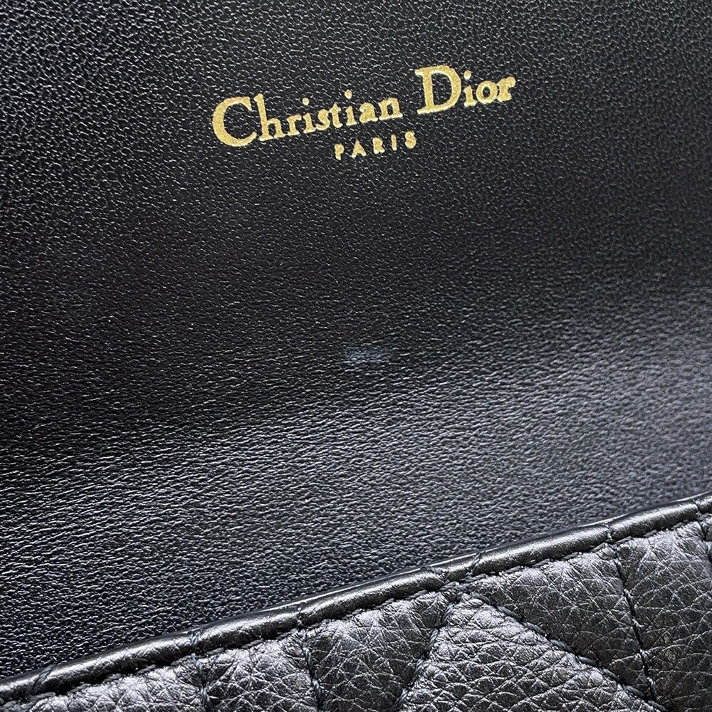 クリスチャン・ディオール チェーンベルトウォレット カロ カナージュ カーフスキン Christian Dior ボディバッグ 黒