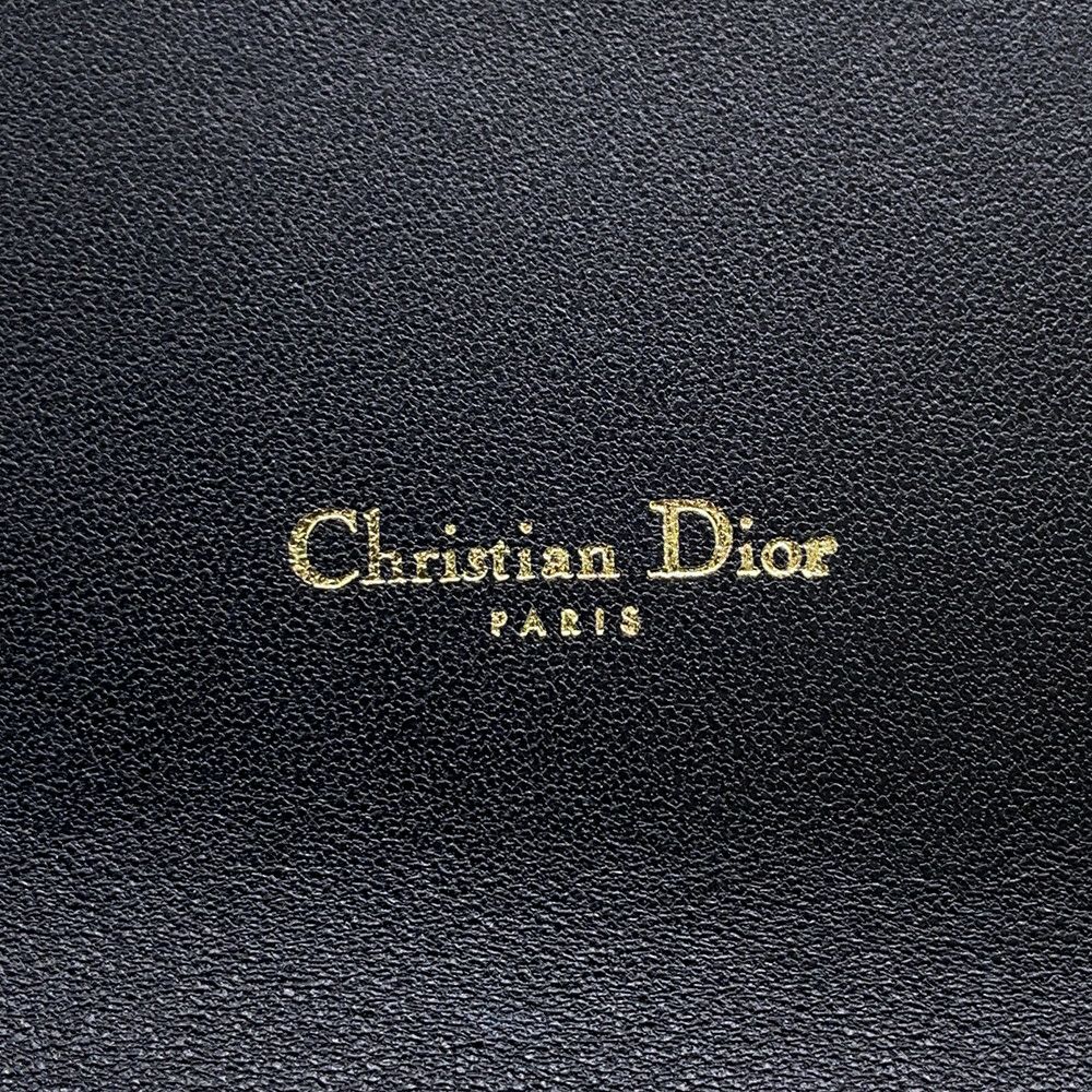クリスチャン・ディオール チェーンベルトウォレット カロ カナージュ カーフスキン Christian Dior ボディバッグ 黒