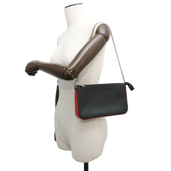 クリスチャン・ルブタン チェーンショルダーバッグ LOUBILA ルビラ カーフレザー 1225230 Christian Louboutin 黒