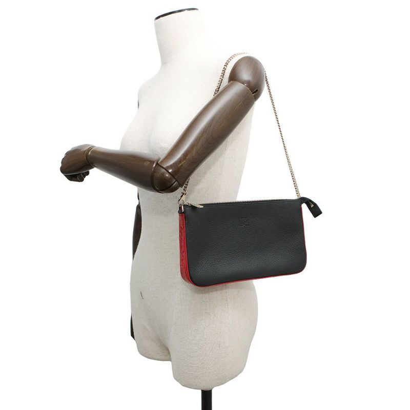 クリスチャン・ルブタン チェーンショルダーバッグ LOUBILA ルビラ カーフレザー 1225230 Christian Louboutin 黒