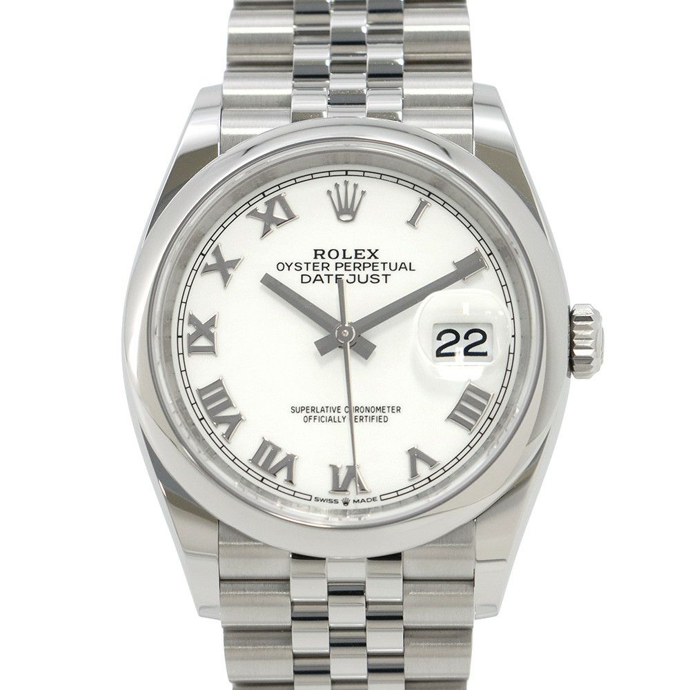 ロレックス デイトジャスト36 ランダムシリアルルーレット 126200 ROLEX 腕時計 白文字盤 ローマン