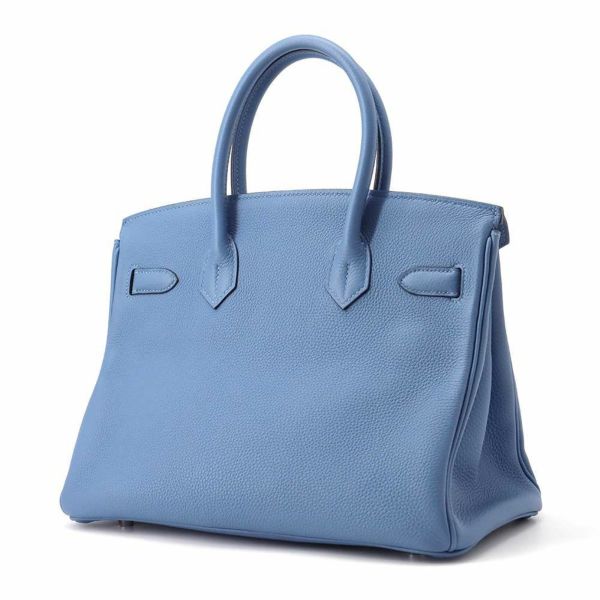 エルメス バーキン30 アズール/シルバー金具 トゴ C刻印HERMES Birkin ハンドバッグ