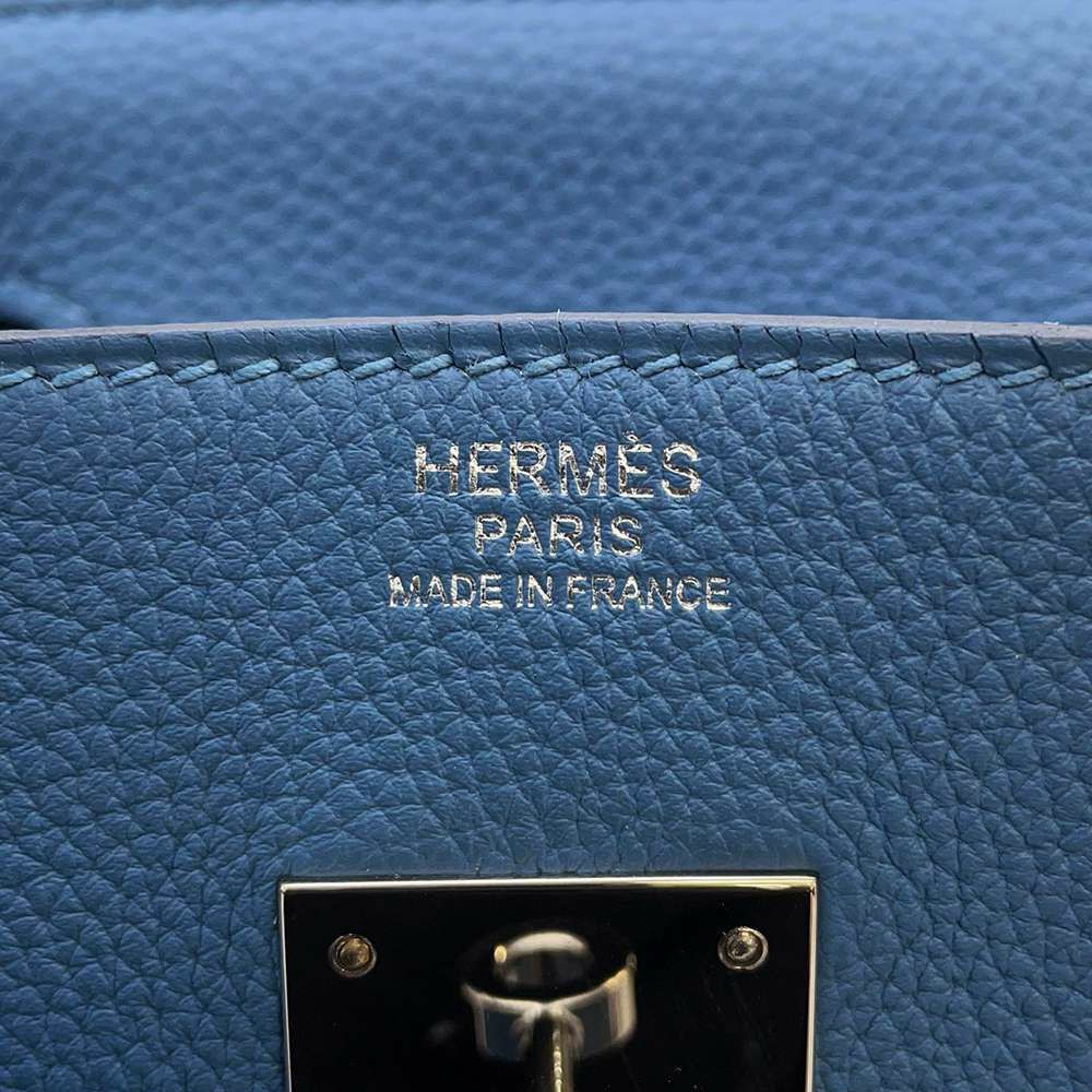 エルメス バーキン30 アズール/シルバー金具 トゴ C刻印HERMES Birkin ハンドバッグ