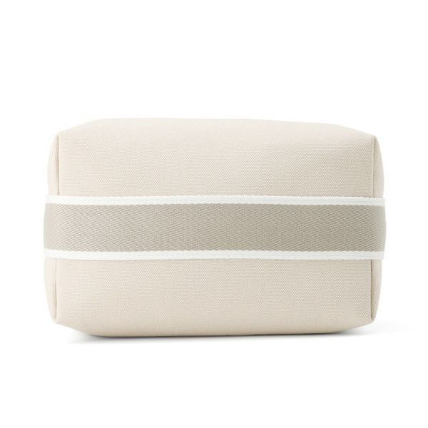 エルメス ポーチ ブリッド・ア・ブラックPM ベージュ/シルバー金具 キャンバス HERMES バッグ 小物入れ