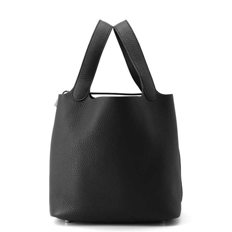 エルメス ハンドバッグ ピコタンロックMM ブラック/シルバー金具 トリヨンクレマンス K刻印 黒