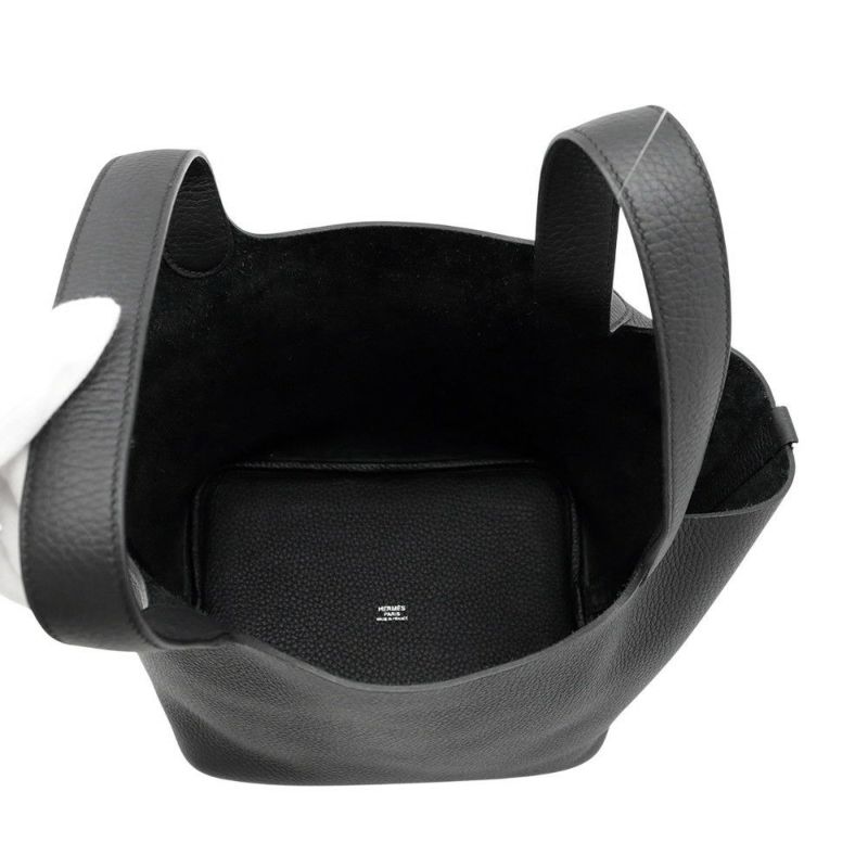 エルメス ハンドバッグ ピコタンロックMM ブラック/シルバー金具 トリヨンクレマンス K刻印 黒