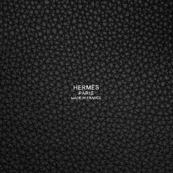 エルメス ハンドバッグ ピコタンロックMM ブラック/シルバー金具 トリヨンクレマンス K刻印 黒