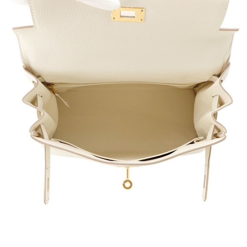 エルメス ハンドバッグ ケリー28 内縫い クレ/ゴールド金具 トゴ B刻印 2wayショルダー