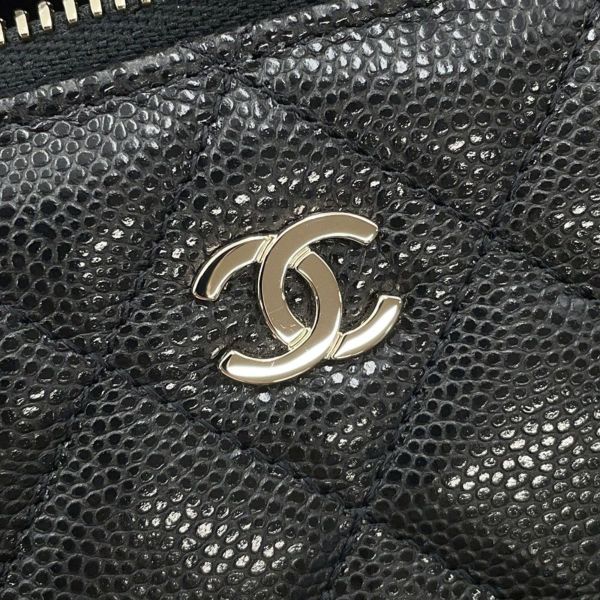 シャネル チェーンショルダーバッグ バニティケース ココマーク マトラッセ キャビアスキン AP1341 CHANEL 黒