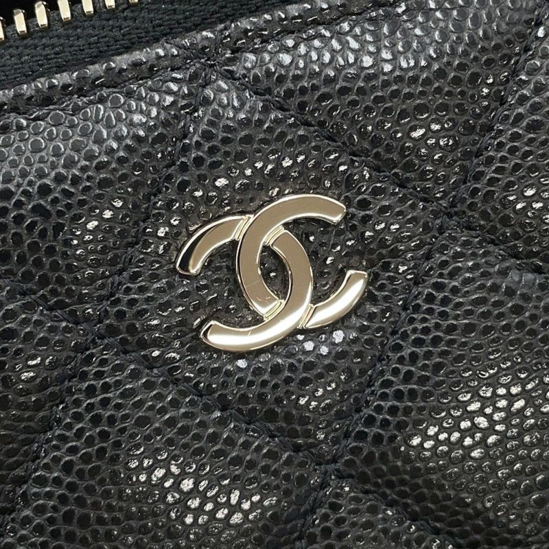シャネル チェーンショルダーバッグ バニティケース ココマーク マトラッセ キャビアスキン AP1341 CHANEL 黒