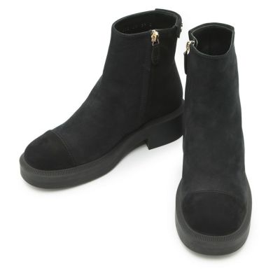 CHANEL  シャネル　ショートブーツ　ブーツ　黒　ブラック　スエード CHANEL シャネル ショートブーツ サイドジップ ココマーク