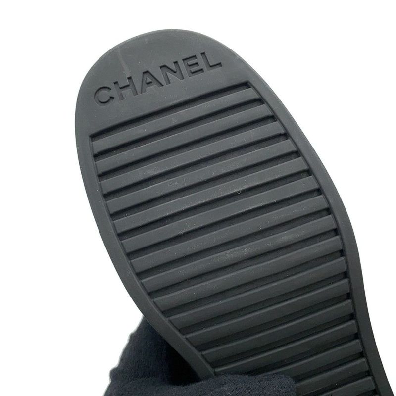 シャネル ショートブーツ ココマーク スエード レディースサイズ37C CHANEL 靴 黒
