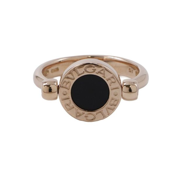 ブルガリ リング ブルガリ・ブルガリ フリップリング オニキス マザーオブパール K18PGピンクゴールド サイズ51 347769 BVLGARI 指輪