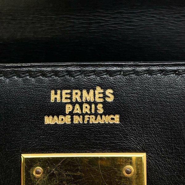 エルメス ハンドバッグ ケリー32 外縫い ブラック/ゴールド金具 ボックスカーフ 〇Y刻印 HERMES 2way 黒