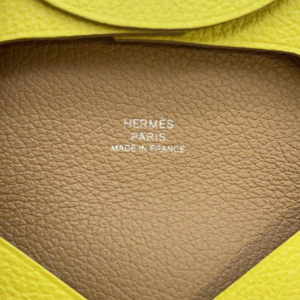 エルメス コインケース バスティア ヴェルソ ライム/チャイ エバーカラー U刻印 HERMES 財布