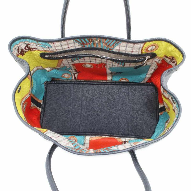 エルメス トートバッグ ガーデンパーティPM ブルーインディゴ/シルバー金具 ネゴンダ A刻印