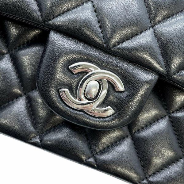 シャネル チェーンショルダーバッグ マトラッセ25 ココマーク ラムスキン ダブルチェーン A01112 CHANEL 黒